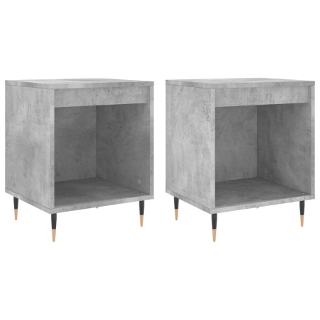 vidaXL Comodini 2pz Grigio Cemento 40x35x50 cm in Legno Multistrato