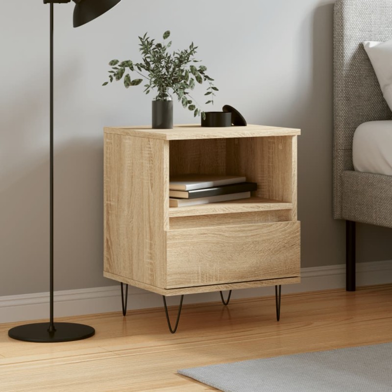 vidaXL Comodino Rovere Sonoma 40x35x50 cm in Legno Multistrato