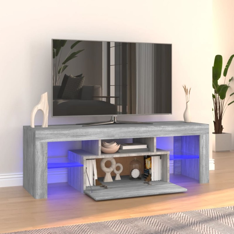 Mobile Porta TV con Luci LED Grigio Sonoma 120x35x40 cmcm Mobile Porta TV con Luci LED Grigio Sonoma 120x35x40 cmcm