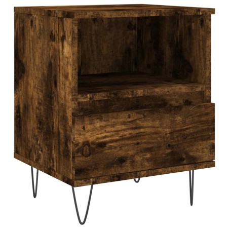 vidaXL Comodino Rovere Fumo 40x35x50 cm in Legno Multistrato