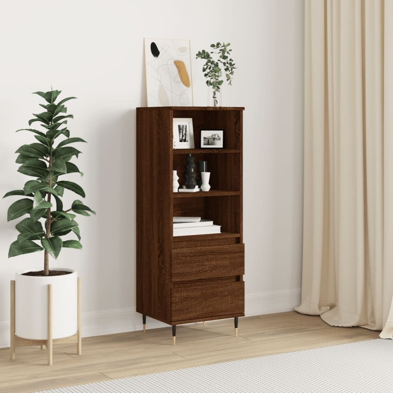 vidaXL Credenza Rovere Marrone 40x36x110 cm in Legno Multistrato vidaXL Credenza Rovere Marrone 40x36x110 cm in Legno Multistrato