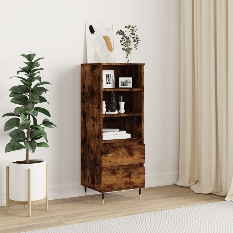 vidaXL Credenza Rovere Fumo 40x36x110 cm in Legno Multistrato vidaXL Credenza Rovere Fumo 40x36x110 cm in Legno Multistrato
