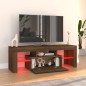 Mobile Porta TV con Luci LED Rovere Marrone 120x35x40 cm