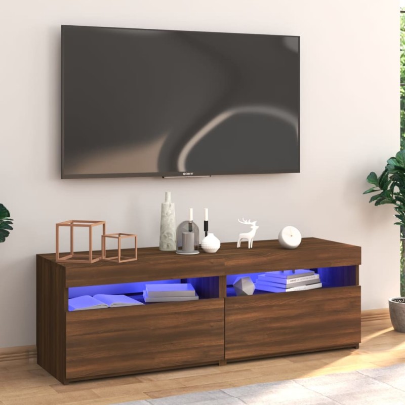 Mobile Porta TV con Luci LED Rovere Marrone 120x35x40 cm Mobile Porta TV con Luci LED Rovere Marrone 120x35x40 cm