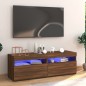 Mobile Porta TV con Luci LED Rovere Marrone 120x35x40 cm Mobile Porta TV con Luci LED Rovere Marrone 120x35x40 cm