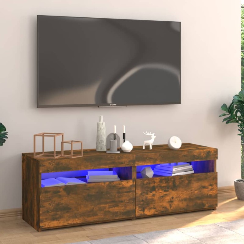 Mobile Porta TV con Luci LED Rovere Fumo 120x35x40 cm Mobile Porta TV con Luci LED Rovere Fumo 120x35x40 cm