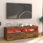 Mobile Porta TV con Luci LED Rovere Fumo 120x35x40 cm Mobile Porta TV con Luci LED Rovere Fumo 120x35x40 cm