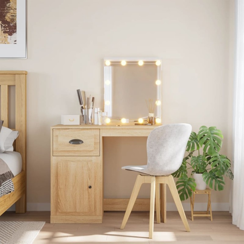 vidaXL Toeletta con Luci LED Rovere Sonoma 90x42x132,5 cm vidaXL Toeletta con Luci LED Rovere Sonoma 90x42x132,5 cm