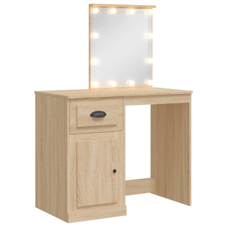 vidaXL Toeletta con Luci LED Rovere Sonoma 90x42x132,5 cm
