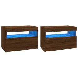 Mobili Porta TV con Luci LED 2 pz Rovere Marrone 60x35x40 cm