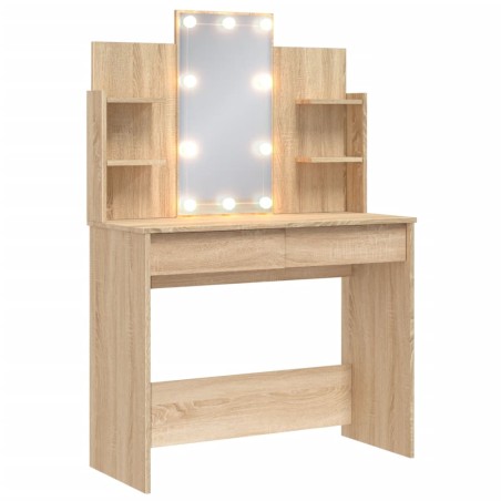 vidaXL Toeletta con Luci LED Rovere Sonoma 96x40x142 cm