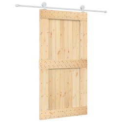 vidaXL Porta Scorrevole con Set Hardware 100x210cm Legno Massello Pino