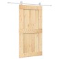 vidaXL Porta Scorrevole con Set Hardware 100x210cm Legno Massello Pino vidaXL Porta Scorrevole con Set Hardware 100x210cm Legno Massello Pino