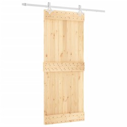vidaXL Porta Scorrevole con Set Hardware 85x210 cm Legno Massello Pino