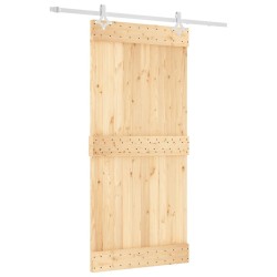 vidaXL Porta Scorrevole con Set Hardware 95x210 cm Legno Massello Pino