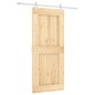 vidaXL Porta Scorrevole con Set Hardware 90x210 cm Legno Massello Pino vidaXL Porta Scorrevole con Set Hardware 90x210 cm Legno Massello Pino