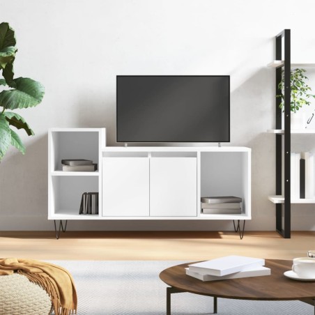 vidaXL Mobile Porta TV Bianco Lucido 100x35x55 cm in Legno Multistrato