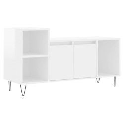 vidaXL Mobile Porta TV Bianco Lucido 100x35x55 cm in Legno Multistrato