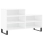 vidaXL Scarpiera Bianco Lucido 102x36x60 cm in Legno Multistrato
