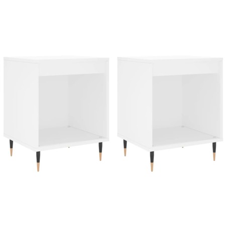 vidaXL Comodini 2pz Bianchi 40x35x50 cm in Legno Multistrato