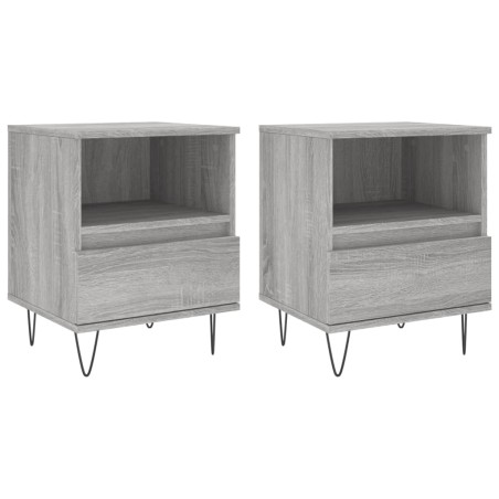 vidaXL Comodini 2pz Grigio Sonoma 40x35x50 cm in Legno Multistrato