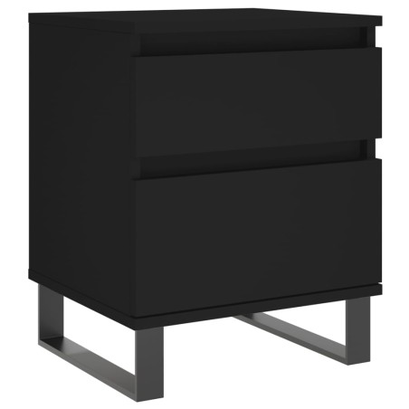 vidaXL Comodino Nero 40x35x50 cm in Legno Multistrato
