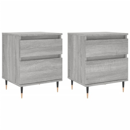 vidaXL Comodini 2pz Grigio Sonoma 40x35x50 cm in Legno Multistrato