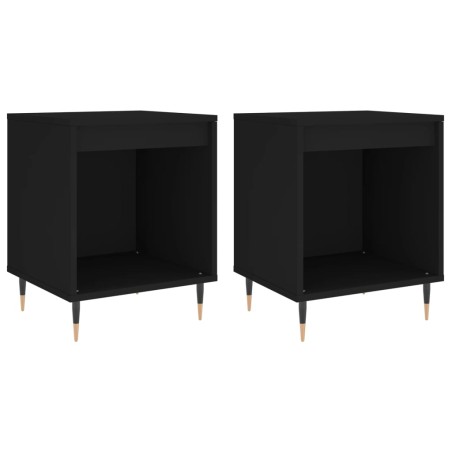 vidaXL Comodini 2pz Neri 40x35x50 cm in Legno Multistrato