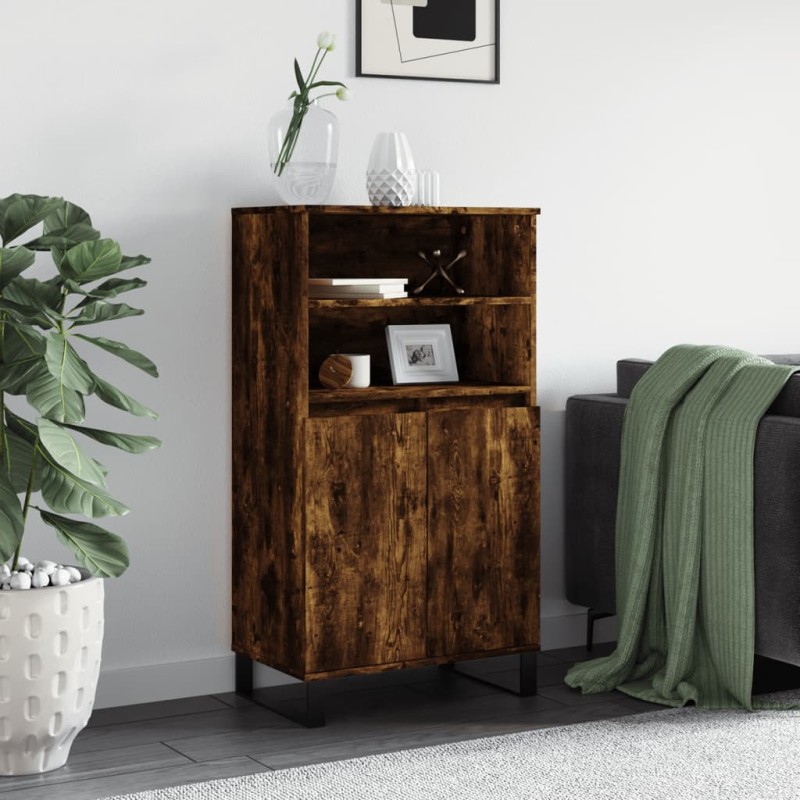 vidaXL Credenza Rovere Fumo 60x36x110 cm in Legno Multistrato vidaXL Credenza Rovere Fumo 60x36x110 cm in Legno Multistrato