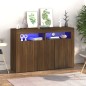 Credenza con Luci LED Rovere Marrone 115,5x30x75 cm Credenza con Luci LED Rovere Marrone 115,5x30x75 cm
