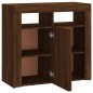 Credenza con Luci LED Rovere Marrone 80x35x75 cm Credenza con Luci LED Rovere Marrone 80x35x75 cm