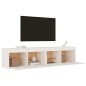 vidaXL Pensili 2 pz Bianchi 80x30x35 cm in Legno Massello di Pino vidaXL Pensili 2 pz Bianchi 80x30x35 cm in Legno Massello di Pino