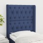 Testiera ad Orecchio Blu 83x16x118/128 cm in Tessuto Testiera ad Orecchio Blu 83x16x118/128 cm in Tessuto