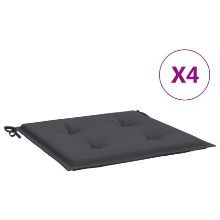vidaXL Cuscini per Sedia 4 pz Antracite 50x50x3 cm in Tessuto Oxford