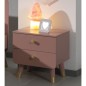 Vipack Comodino Billy con 2 Cassetti in Legno Naturale Rosa Terra Vipack Comodino Billy con 2 Cassetti in Legno Naturale Rosa Terra