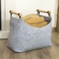 HI Cestino in Feltro con 2 Manici 54x30x40 cm Grigio HI Cestino in Feltro con 2 Manici 54x30x40 cm Grigio