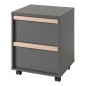 Vipack Comodino London con 2 Cassetti in Legno Antracite Vipack Comodino London con 2 Cassetti in Legno Antracite