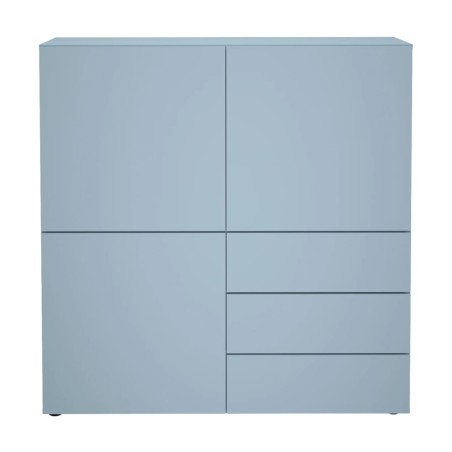 FMD Armadietto con 3 Cassetti e 3 Ante 99x31,5x101,2 cm Blu
