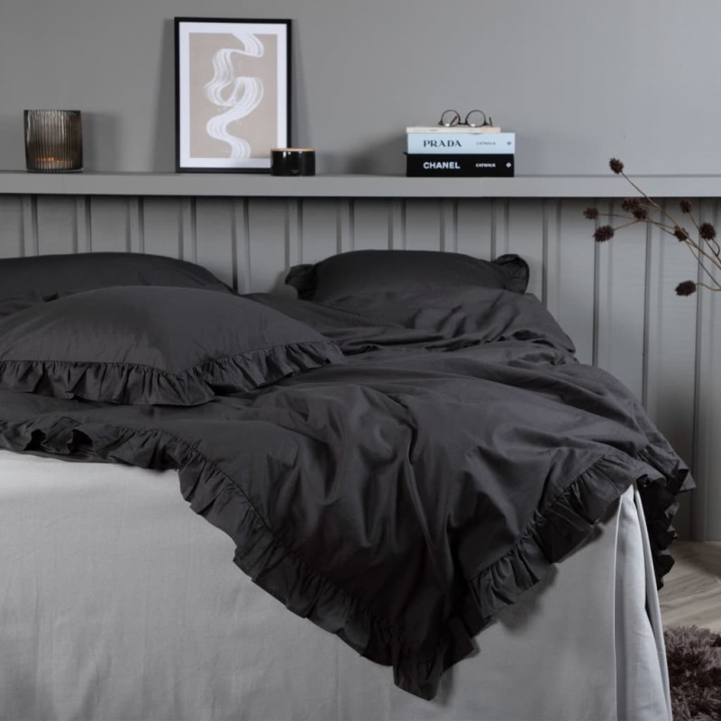 Venture Home Set da Letto Levi 220x240 cm Cotone Antracite Venture Home Set da Letto Levi 220x240 cm Cotone Antracite