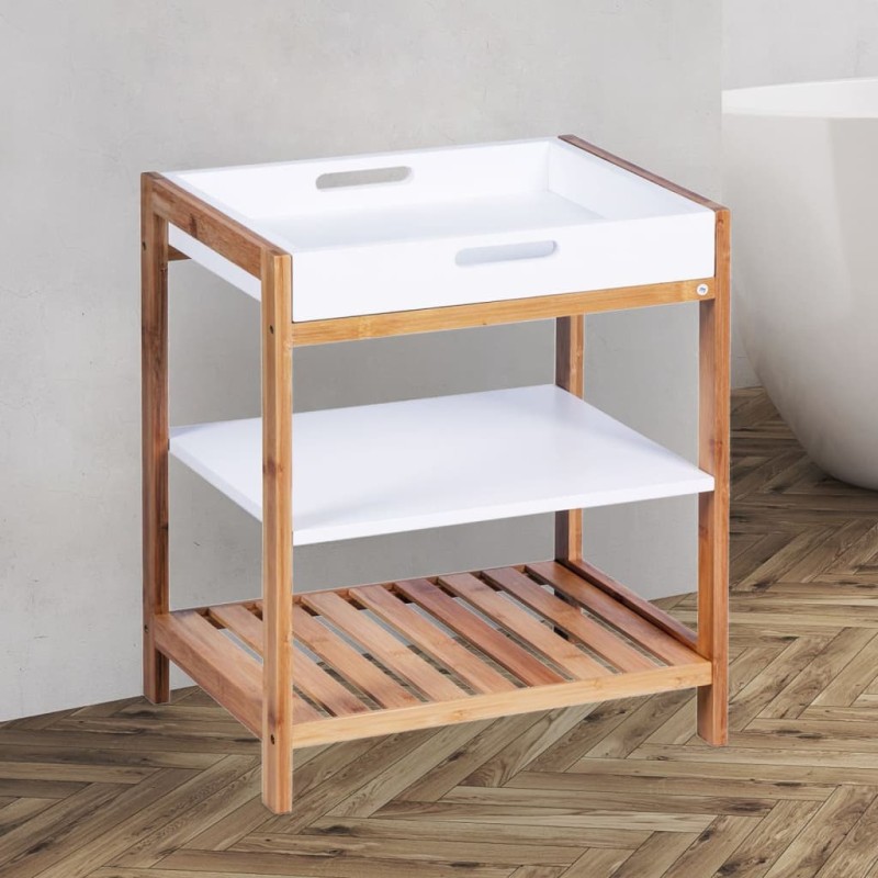 HI Scaffalatura Multifunzionale Bagno 40x30x50 cm Bambù HI Scaffalatura Multifunzionale Bagno 40x30x50 cm Bambù