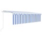 vidaXL Tenda Sole Retrattile Automatica Parasole 5x3 m Blu Bianco vidaXL Tenda Sole Retrattile Automatica Parasole 5x3 m Blu Bianco
