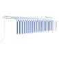 vidaXL Tenda Sole Retrattile Automatica Parasole 5x3 m Blu Bianco vidaXL Tenda Sole Retrattile Automatica Parasole 5x3 m Blu Bianco