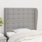 Testiera ad Orecchio Grigio Chiaro 93x23x118/128 cm in Tessuto Testiera ad Orecchio Grigio Chiaro 93x23x118/128 cm in Tessuto