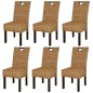 vidaXL Sedie Sala da Pranzo 6 pz in Rattan Kubu e Legno di Mango vidaXL Sedie Sala da Pranzo 6 pz in Rattan Kubu e Legno di Mango