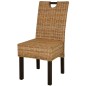 vidaXL Sedie Sala da Pranzo 6 pz in Rattan Kubu e Legno di Mango vidaXL Sedie Sala da Pranzo 6 pz in Rattan Kubu e Legno di Mango