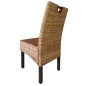 vidaXL Sedie Sala da Pranzo 6 pz in Rattan Kubu e Legno di Mango vidaXL Sedie Sala da Pranzo 6 pz in Rattan Kubu e Legno di Mango