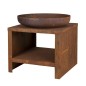 Esschert Design Braciere con Spazio per Deposito Legna 62 cm Ruggine Esschert Design Braciere con Spazio per Deposito Legna 62 cm Ruggine