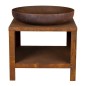 Esschert Design Braciere con Spazio per Deposito Legna 62 cm Ruggine Esschert Design Braciere con Spazio per Deposito Legna 62 cm Ruggine