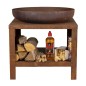 Esschert Design Braciere con Spazio per Deposito Legna 62 cm Ruggine Esschert Design Braciere con Spazio per Deposito Legna 62 cm Ruggine