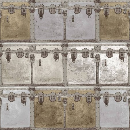 Noordwand Carta da Parati Friends & Coffee Boxes and Locks Metallico
